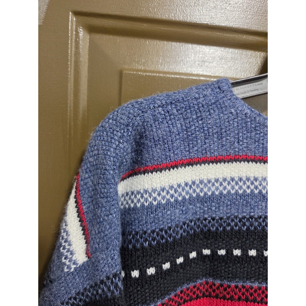 Vintage 90's Spunky L Cardigan Sweater Front Zip Fair Isle Nordic Light Layer - Picture 8 of 12